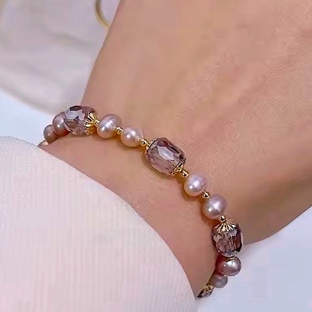 Gold Plated Beaded Pearl Bracelet